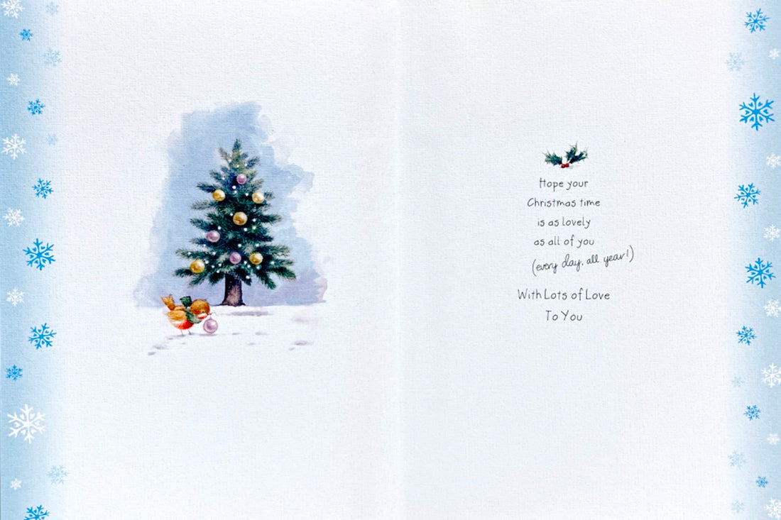 Special Daughter and Your Family Christmas Card Forever Friends Cute Bear Family Tree Glitter Hallmark