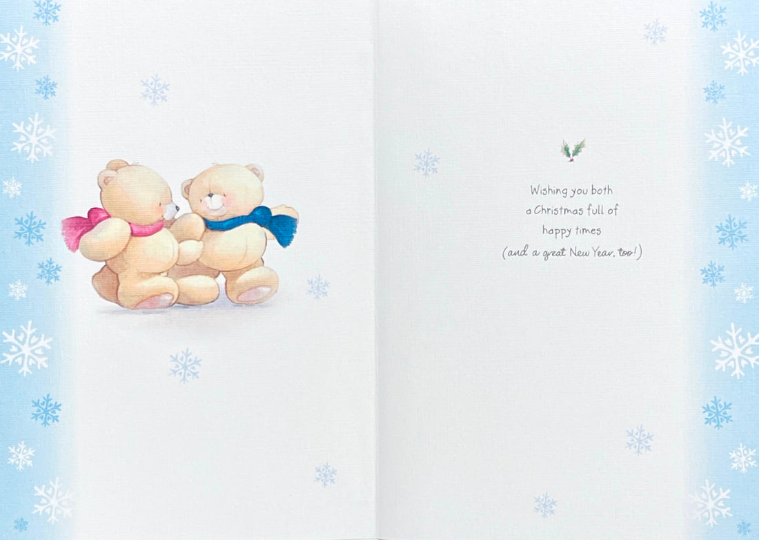 Brother and Your Partner Christmas & New Year Card Forever Friends Cute Bear Couple Hugs Hallmark