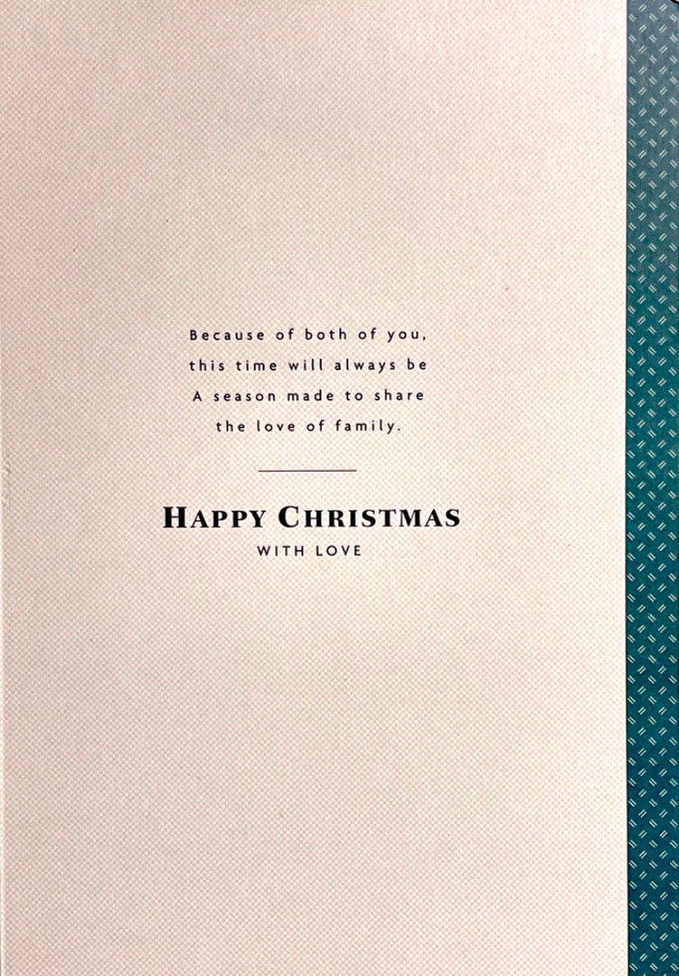 Mum and Dad Share the Love of Family Elegant Christmas Card Purple Gold Hallmark Rich Ivy