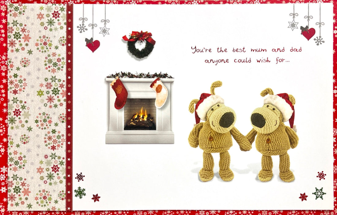 Wonderful Mum and Dad at Christmas Card  Boofle the Dog Cute Couple Festive Home