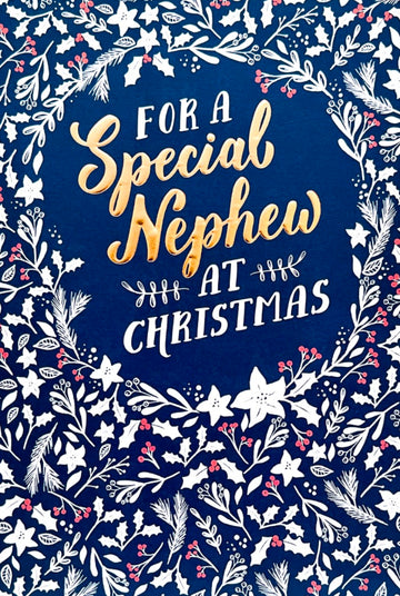 For A Special Nephew Happiness at Christmas and New Year Card Gold Foil Hallmark