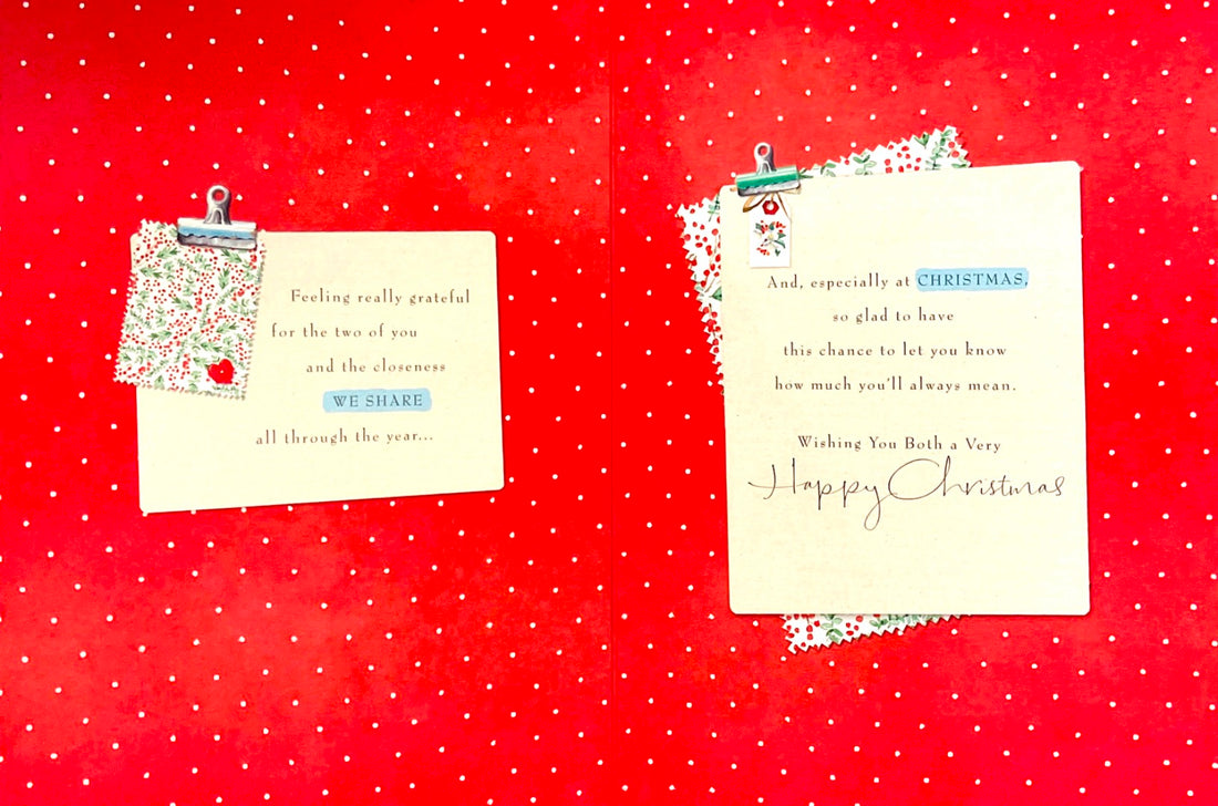 For a Special Couple Christmas Card Robins on Cross Stitch Hoop Lucy Cromwell Hallmark