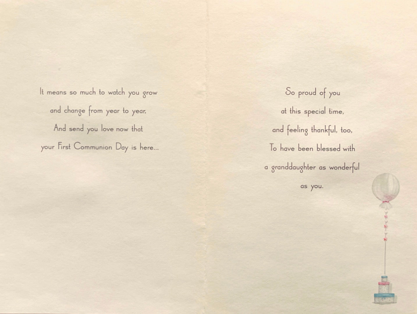 With Love Granddaughter on Your 1st First Communion Day Card Lovely Dress Rosary