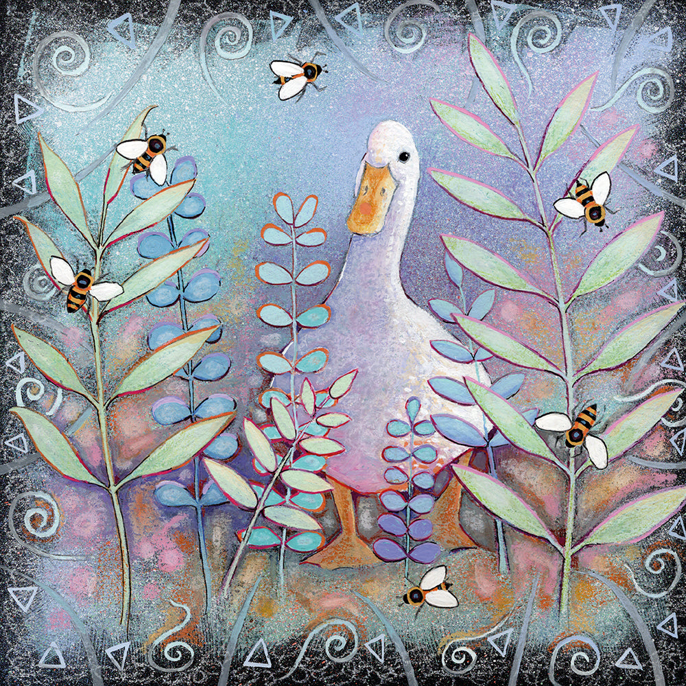 Imaginary Country Scenes with a Story to Tell - Gold Foil Accents Blank Greeting Card