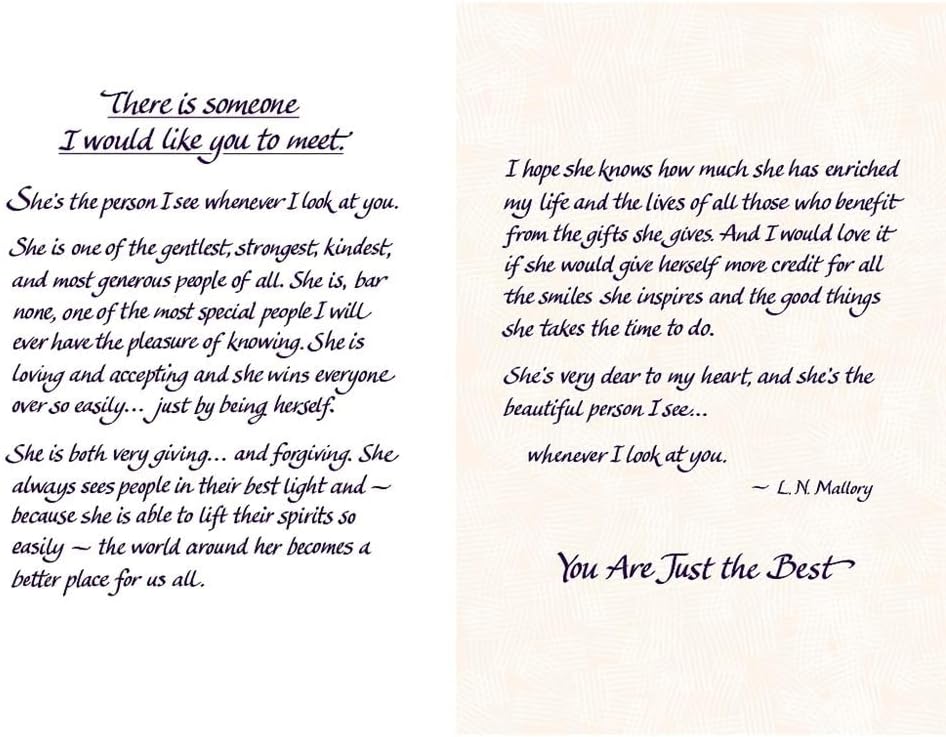 For Someone Who Deserves To Know How Wonderful She Is... Keepsake Greeting Card with Heartfelt Sentimental Verses
