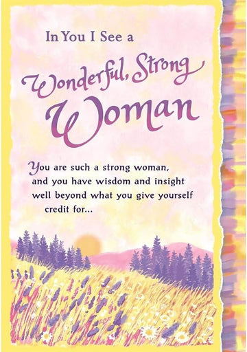 Wonderful Strong Woman - Empowerment Keepsake Greeting Card in Handmade Swirl Paper with an Uplifting Message by Blue Mountain Arts