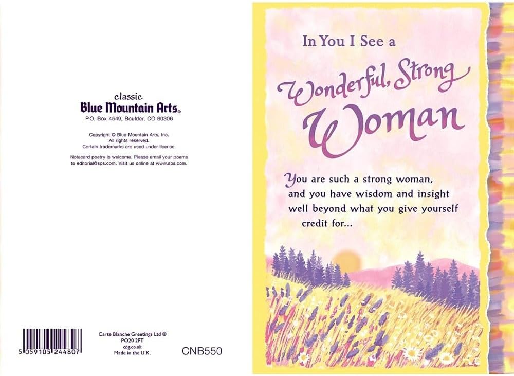 Wonderful Strong Woman - Empowerment Keepsake Greeting Card in Handmade Swirl Paper with an Uplifting Message by Blue Mountain Arts