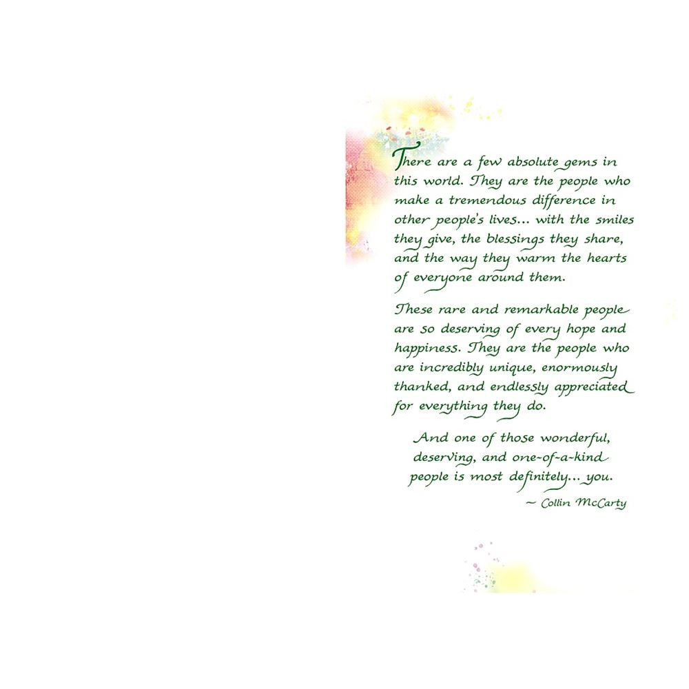 You Are Enormously Thanked Endlesly Appreciated Heartfelt Keepsake Greeting Card with Sentimental Verses Fold Out
