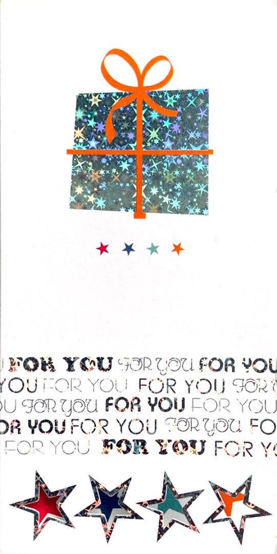 For You - Blank Money Gift Wallet For Him/Her Birthday or Any Occasion - Stars