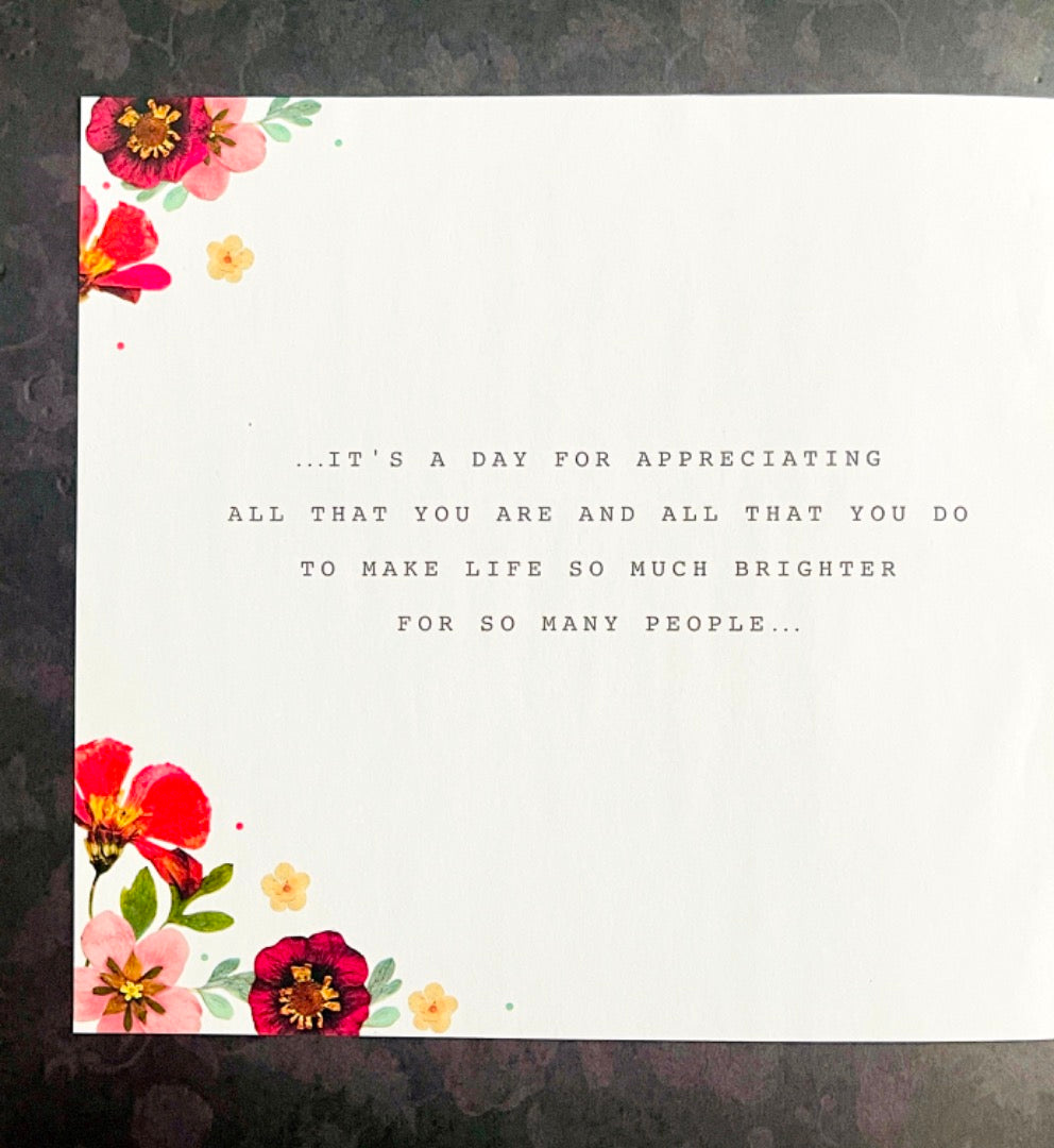 Wonderful Daughter Happy Birthday Modern Contemporary Card with Pink Foil and Pearls