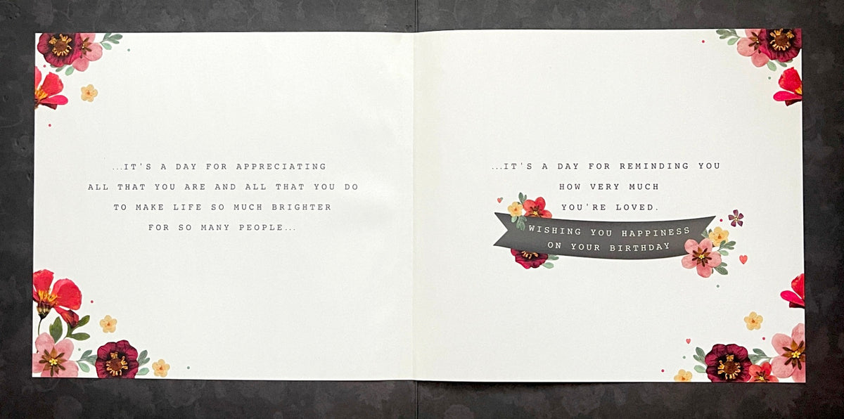 Wonderful Daughter Happy Birthday Modern Contemporary Card with Pink Foil and Pearls