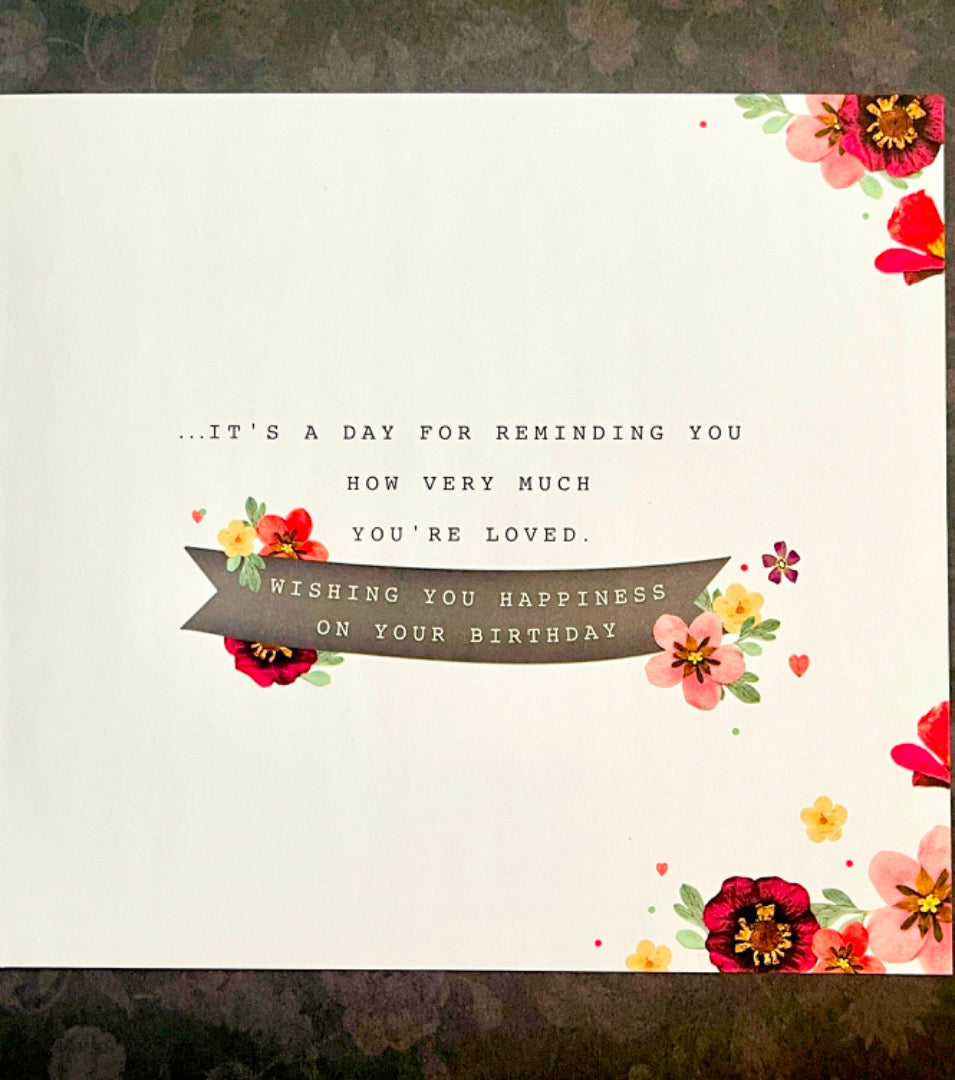 Wonderful Daughter Happy Birthday Modern Contemporary Card with Pink Foil and Pearls