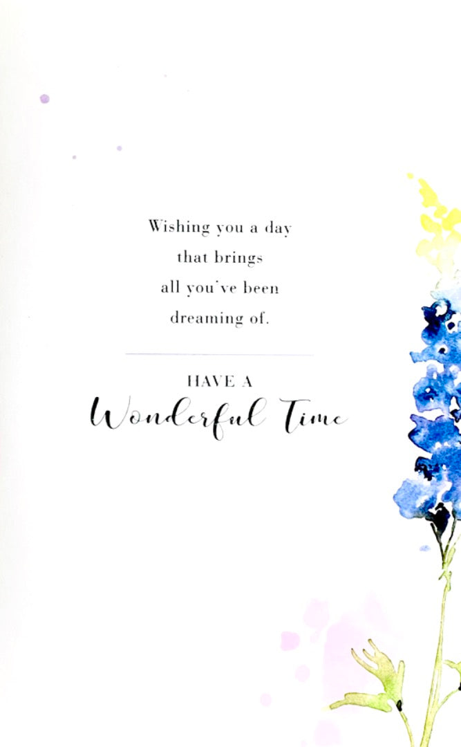 For Your July Birthday Larkspur Flower of the Month Female Greeting Card