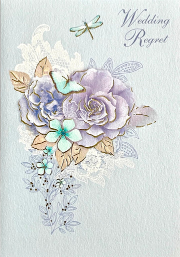 Wedding Regret Blank RSVP Card Elegant Floral Art Vintage Chic