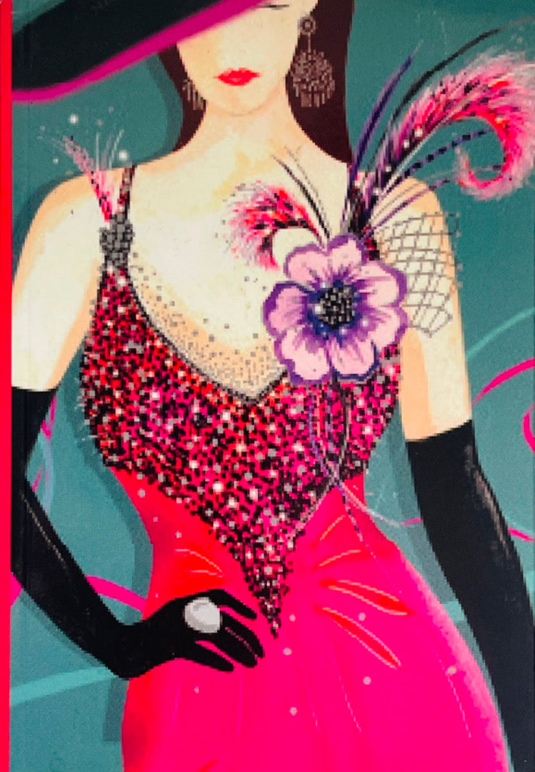 Notebook with 100 plain blank pages - Glamorous Woman