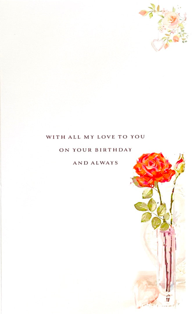 Happy Birthday To My Wonderful Wife With All My Love - Champagne and Roses