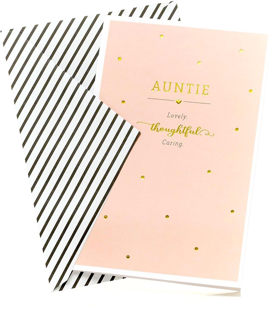 Auntie Lovely Thoughtful Caring Happy Birthday Card - Contemporary Modern Design