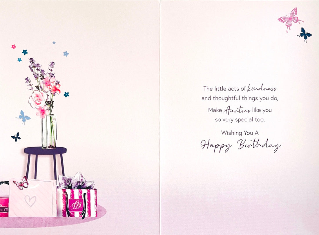 Special Auntie On Your Birthday Modern Contemporary Card - Shopping Gin and Cocktail Bar