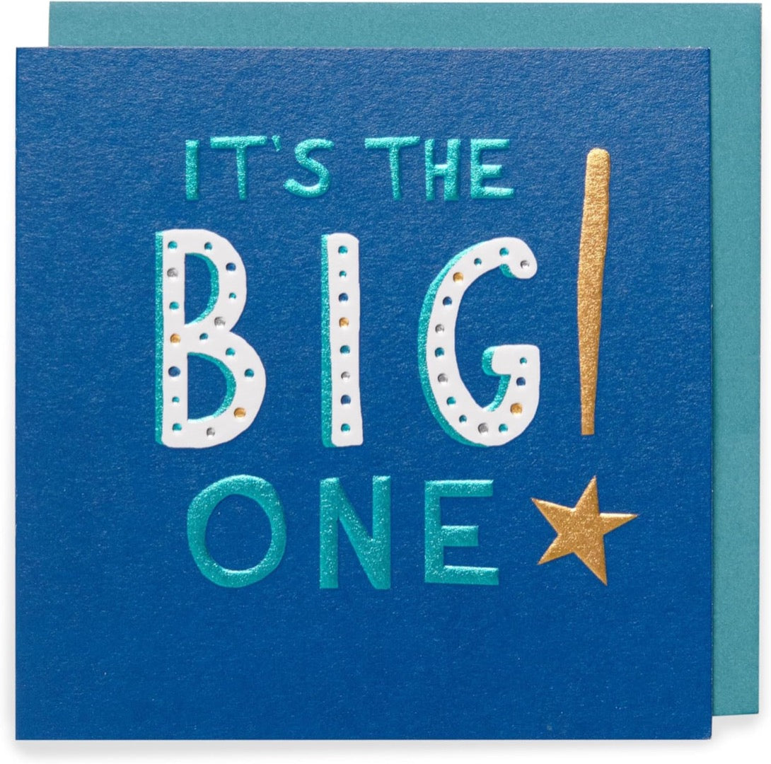 IT'S THE BIG ONE Blank Modern Contemporary Foil Embossed Card for Him - Any Occasion