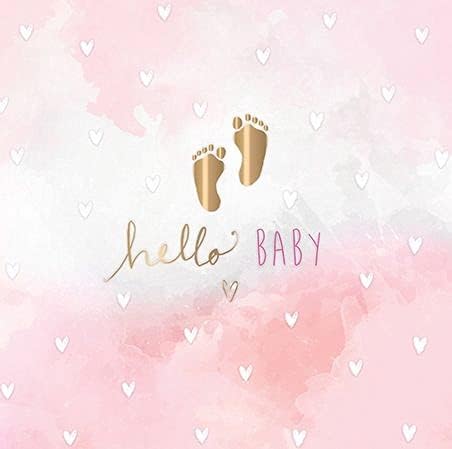 Hello Baby Congratulations Baby Girl Birth Luxury Foil Embossed Contemporary Card