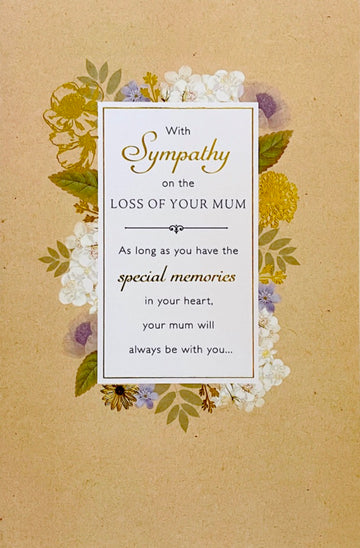 With Sympathy on the Loss Of Your Mum Condolences Bereavement Card - Royal Horticultural Society