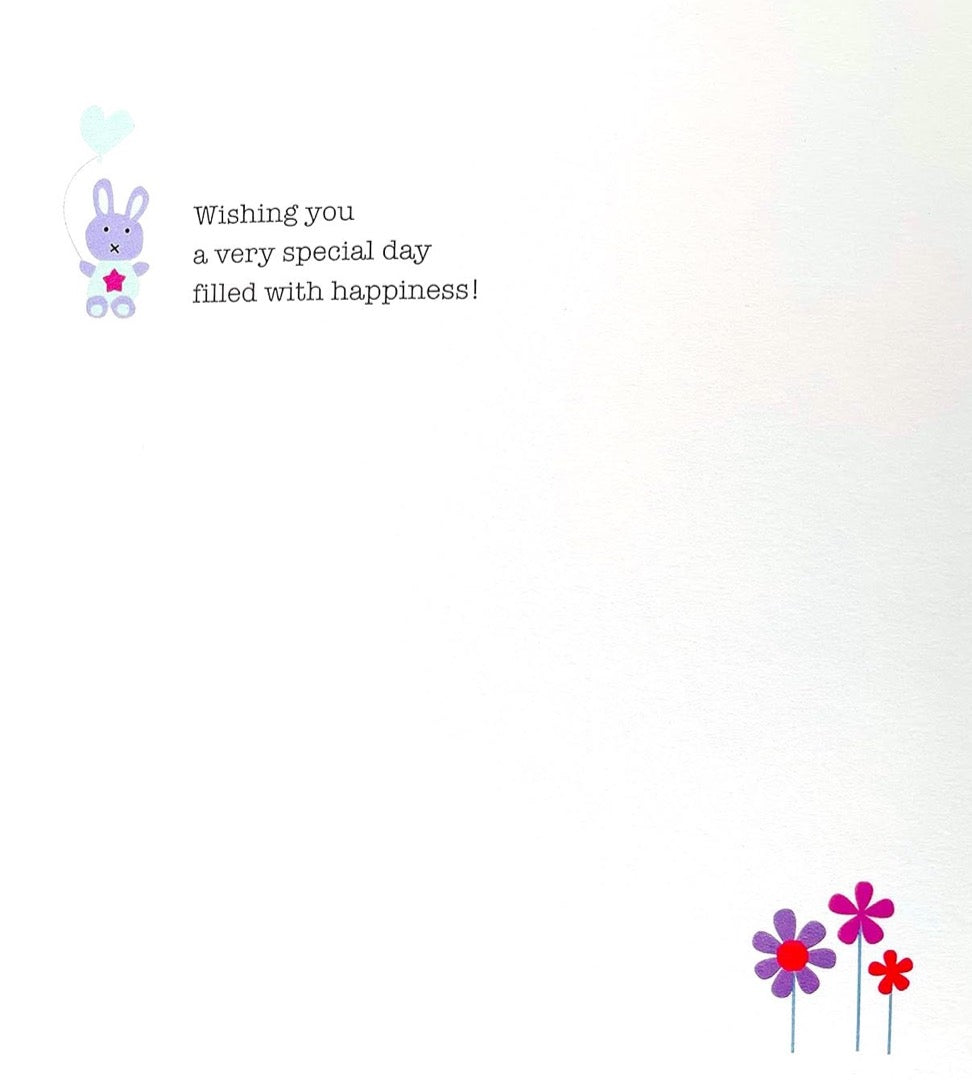 On Your Naming Day With Lots Of Love Card for Baby Buntings Birds and Bunny Rabbit