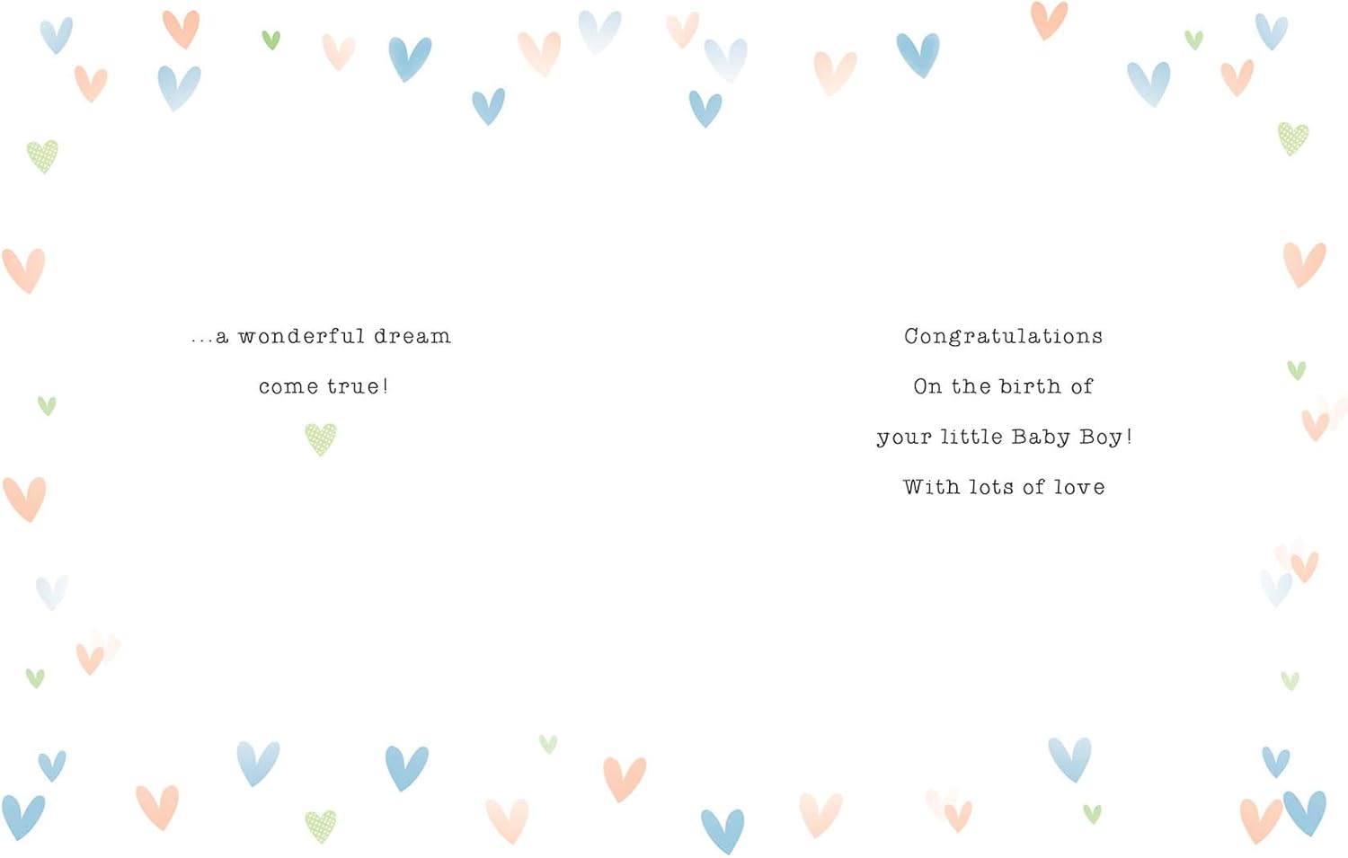 A Beautiful Baby Boy Birth Congratulations Card - Pram Buntings and Blue Bird