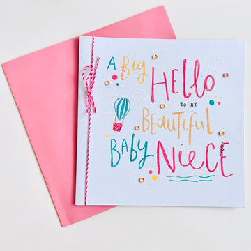 A Big Hello to My Beautiful Baby Niece Greeting Card Birth Congratulations
