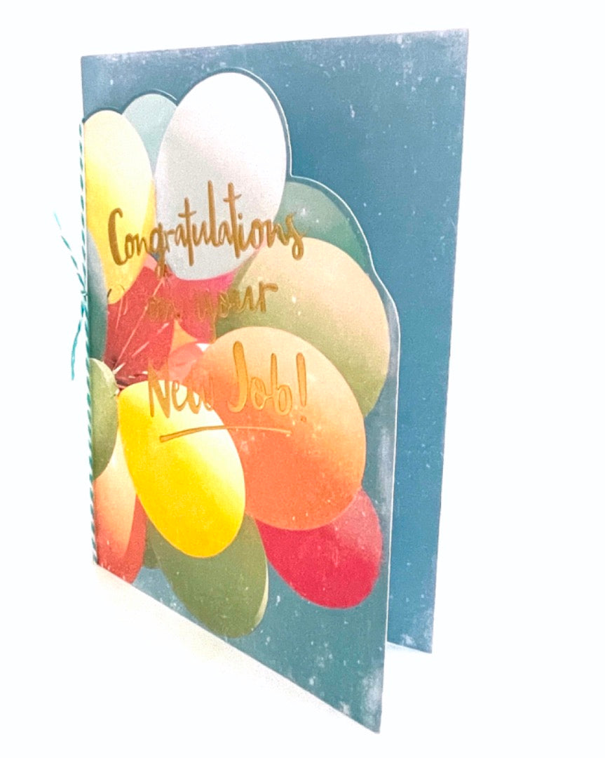 Congratulations On Your New Job Greeting Card - Colourful Balloons - Lovely Verse