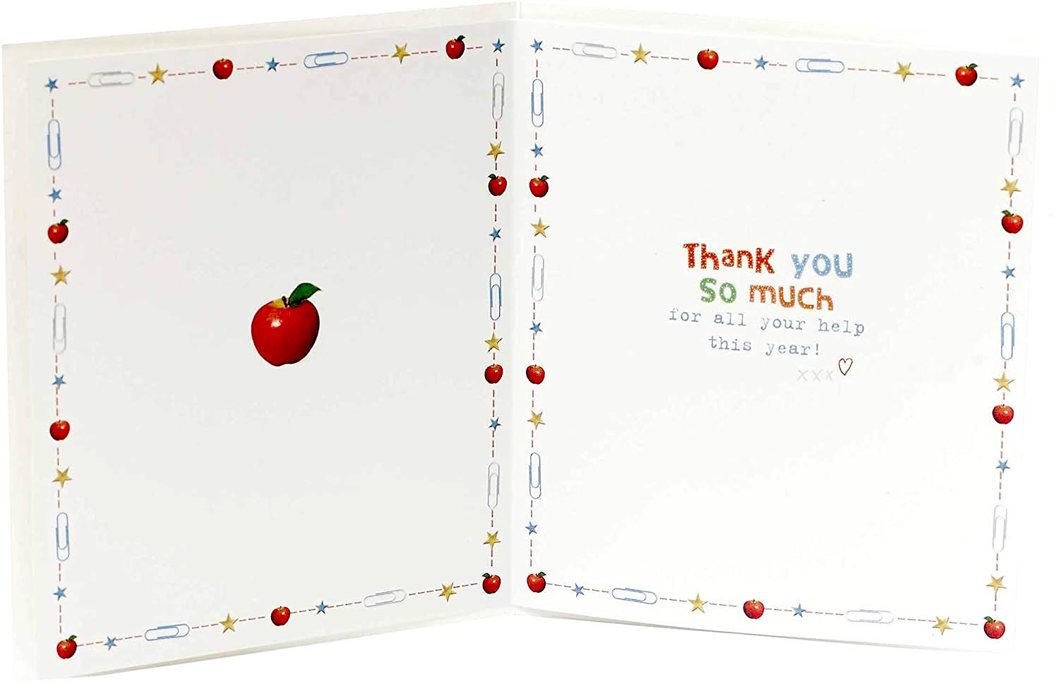 For A Really Great Teacher Thank You So Much Card - Adorable Boofle Dog Climbing on Giant Red Apple