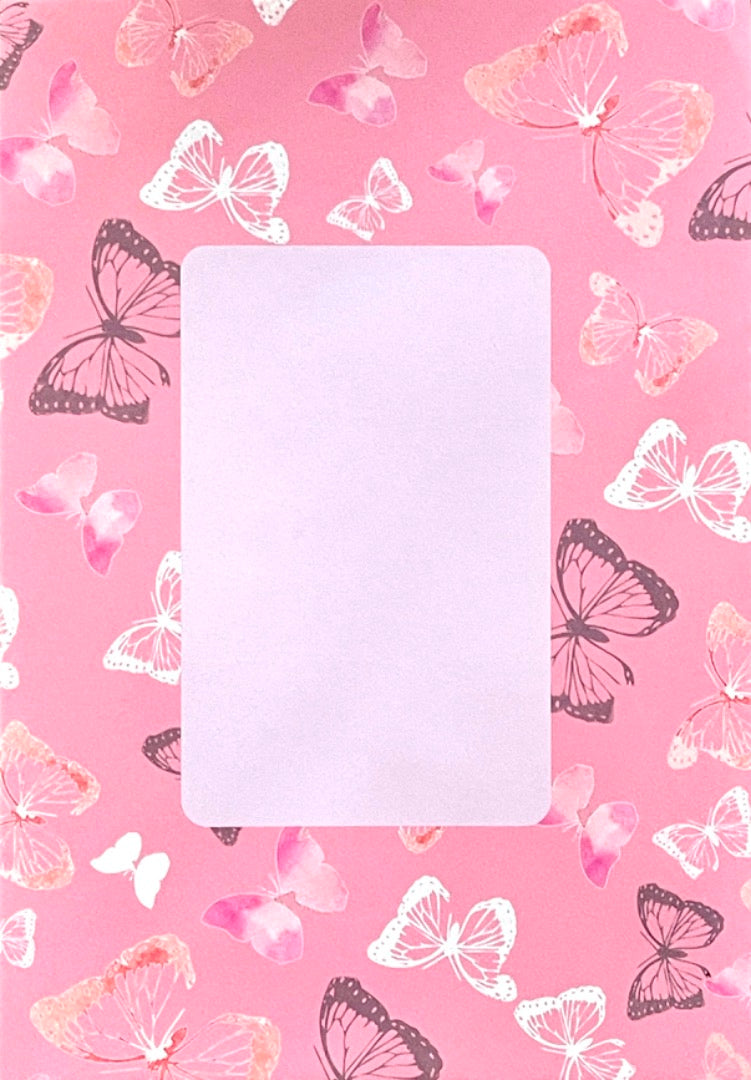 Thank You Very Much Greeting Card - Pink Watercolour Butterflies Art Soft Silhouette