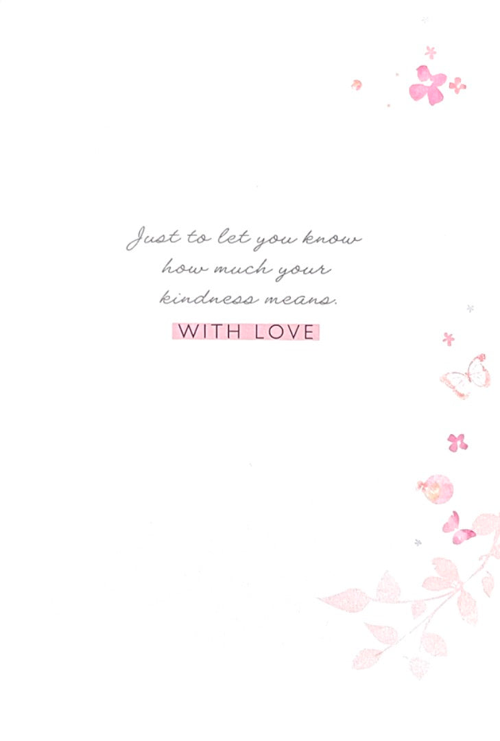 Thank You Very Much Greeting Card - Pink Watercolour Butterflies Art Soft Silhouette