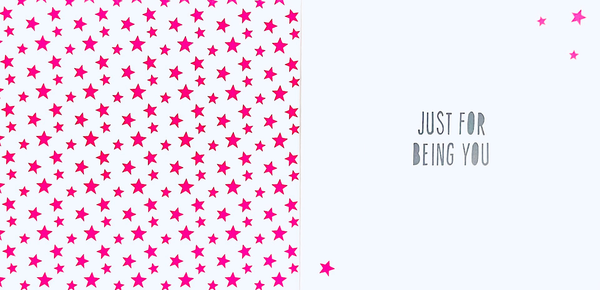 Big Thanks Greeting Card - Pink Glitter Speech Bubble and Stars - Neon Flash