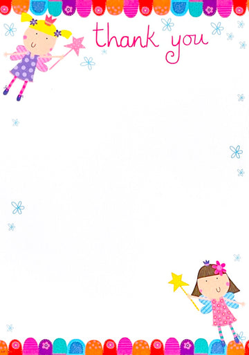 THANK YOU 20 Sheets and Envelopes Pack - Girls Fairy Princess Design
