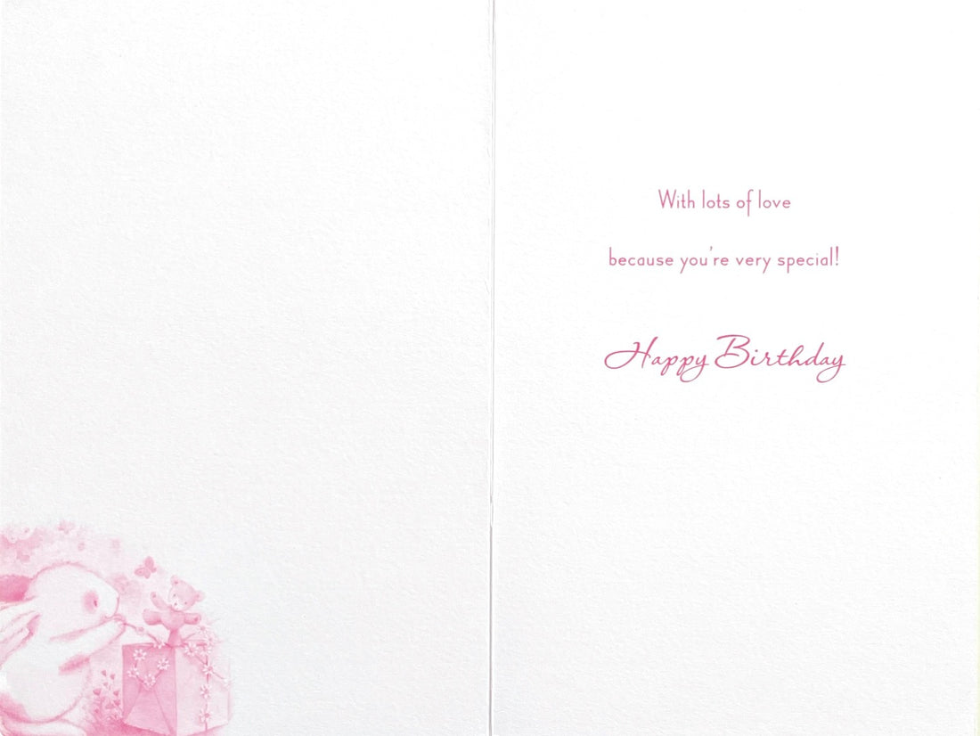 For You Gran Birthday Card - Adorable Bunny Rabbit Teddy Wrapping Gift