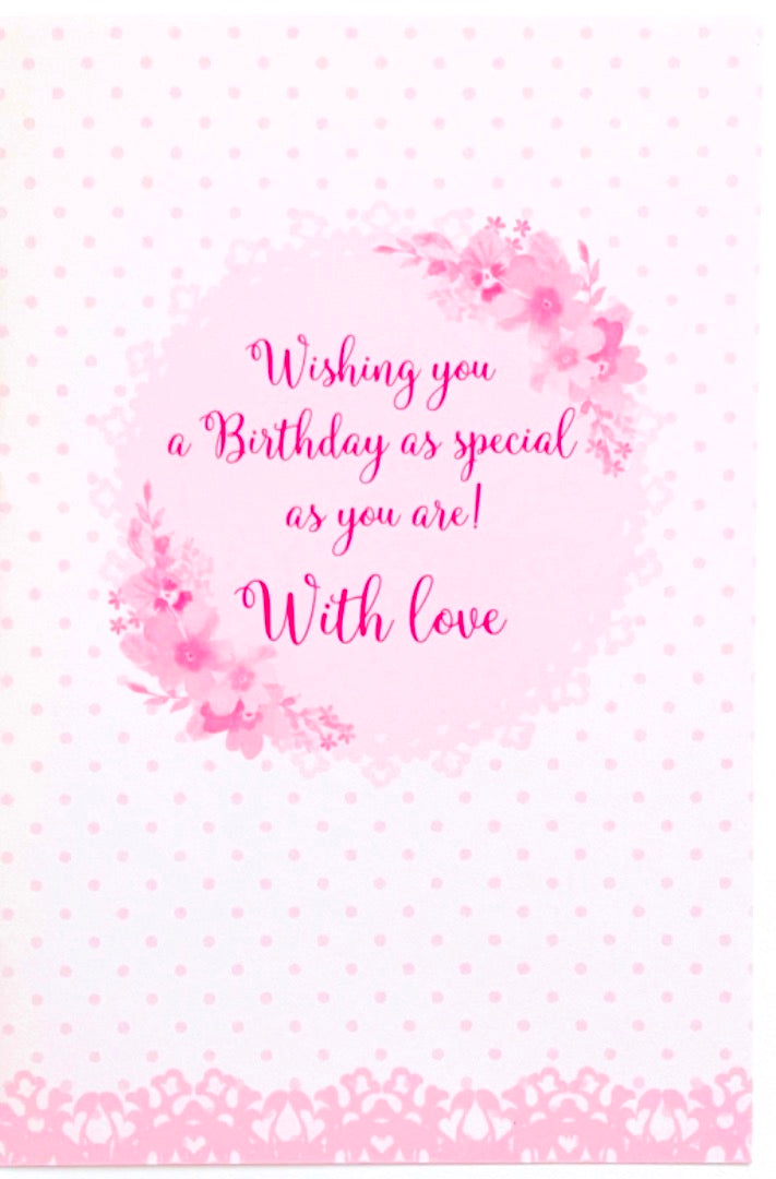 For A Special Nan With Love Birthday Card - Purple Pansy Floral Watercolour Art