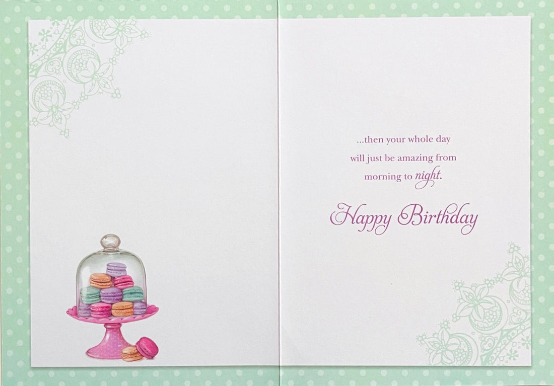 Nanna Happy Birthday with Love Greeting Card Colourful Macaron Cookie Dessert