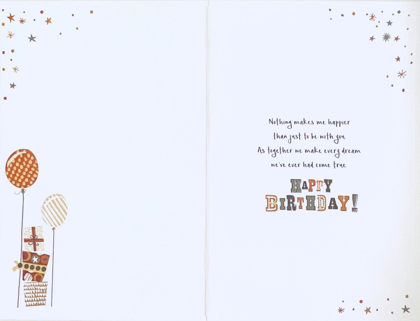 To A Special Husband Happy Birthday Card - Gold Foil Glitter Gifts and Balloons