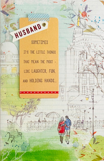 Husband Happy Birthday Card Laughter Fun Holding Hands Love You So Much Romantic Art