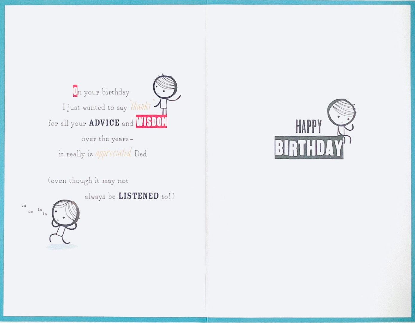 Happy Birthday Dad Card Funny Humour Thanks For All Your Advice and Wisdom