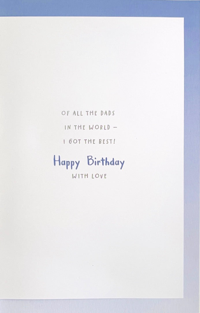 Dad I Got The Best - In The World Happy Birthday Card - Teddy Bears and Stars Art