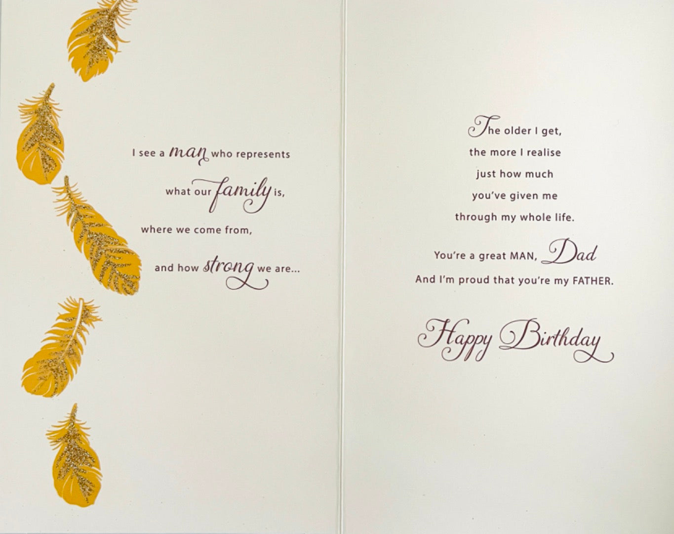 Dad Happy Birthday Card - Contemporary Card With Sentimental Verse - Taught Lessons Family Strong
