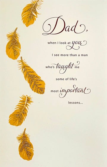 Dad Happy Birthday Card - Contemporary Card With Sentimental Verse - Taught Lessons Family Strong