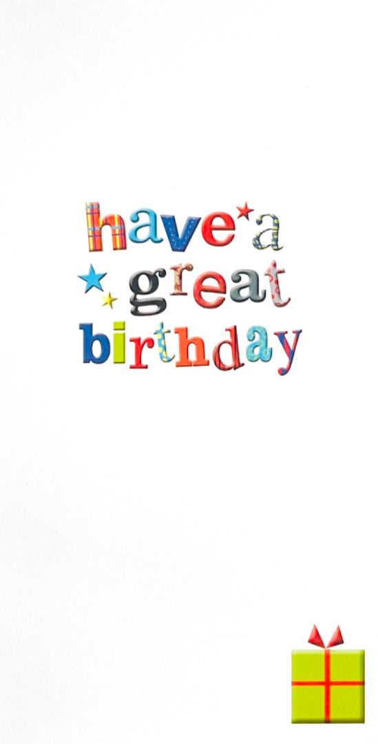 Grandson Have a Very Happy Birthday Card Contemporary Text Stars Gift Art