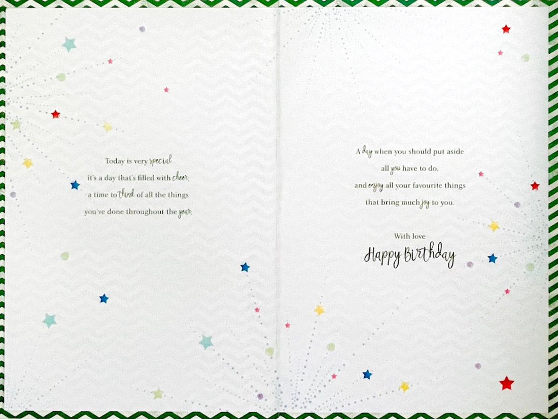 With Love Grandson Happy 21st Birthday Card Age 21 Cake Gifts Drink Stars