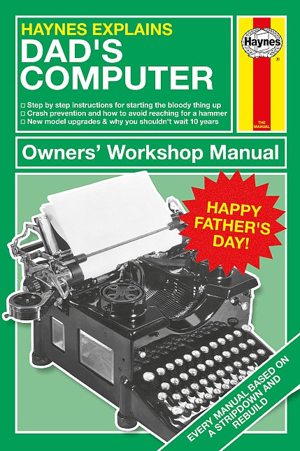 Happy Fathers Day Card Haynes Explains Dad Computer Owners Workshop Manual Funny Humour Retro