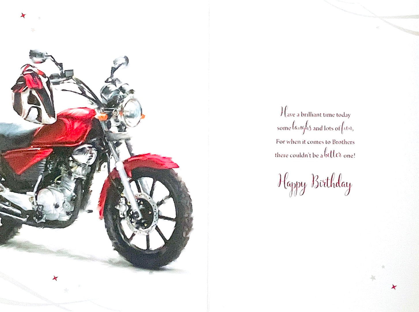 To A Great Brother Happy Birthday Card with Love Red Sports Motorbike Watercolour Art