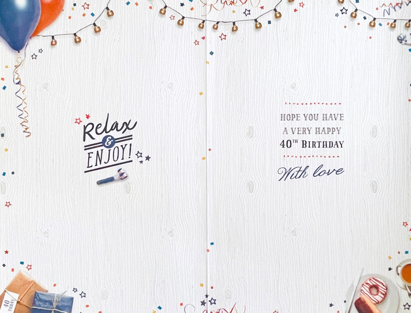To A Great Brother Happy 40th Birthday Card - Relax & Enjoy Special Day Age 40