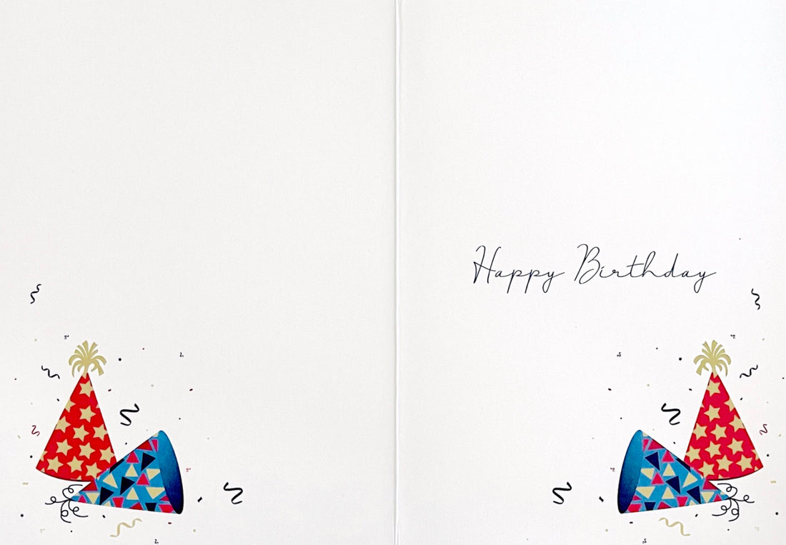 To The Best Nephew Happy Birthday Card Party Hats Contemporary Modern Design