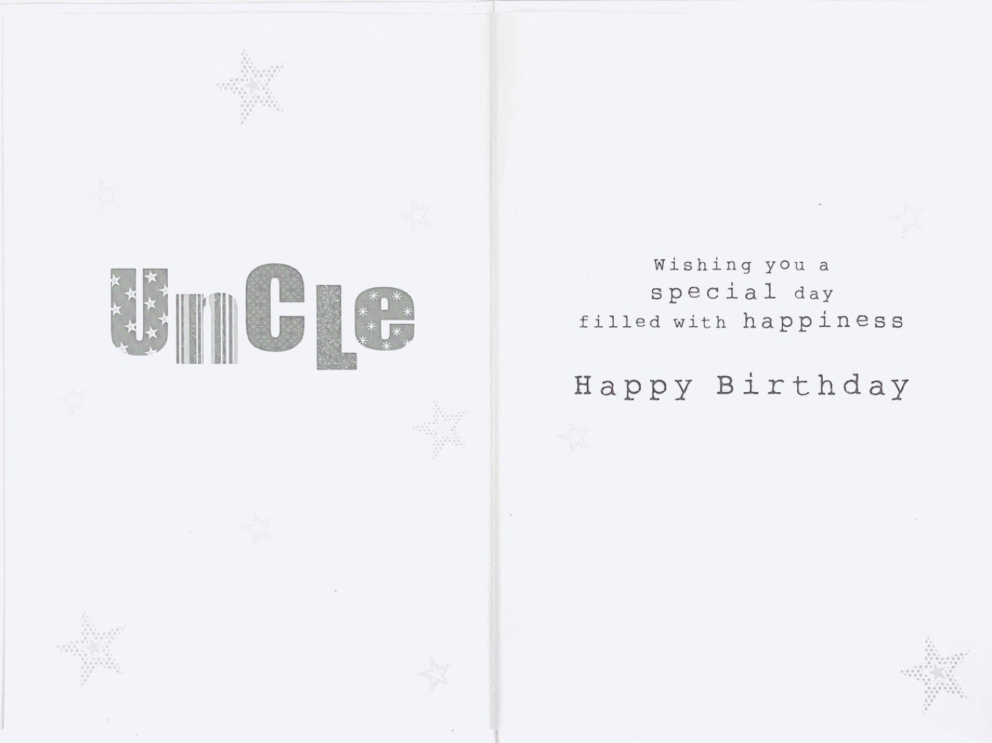 For A Very Special Uncle Happy Birthday Card Holograph Star Gold Silver Red Contemporary Art